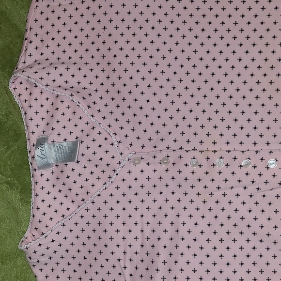 Aria Womens Nighttime Mid Button Down Pink Black 60% Cotton 40% Polyester Large - Picture 3 of 6